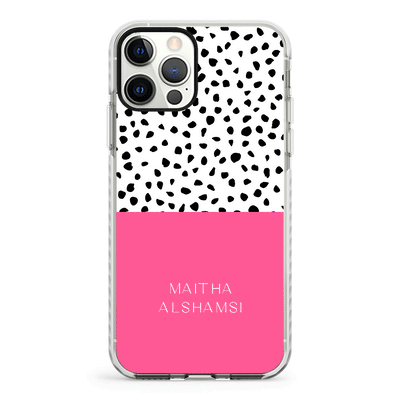 Apple iPhone 12 Pro Max / Impact Pro White Phone Case Personalized Text Colorful Spotted Dotted, Phone Case - Stylizedd.com
