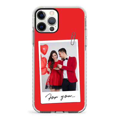 Apple iPhone 12 Pro Max / Impact Pro White Personalized Polaroid Photo Valentine, Phone Case - Stylizedd.com