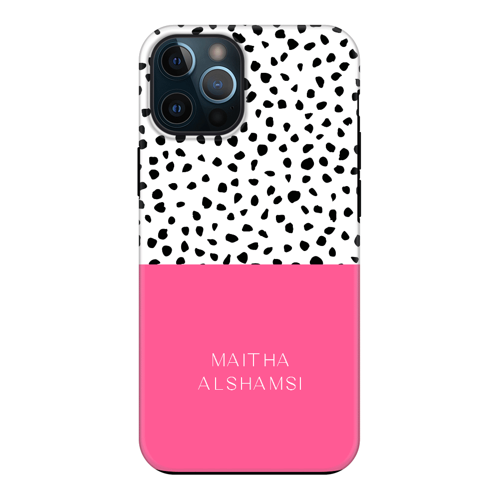 Apple iPhone 12 Pro Max / Tough Pro Phone Case Personalized Text Colorful Spotted Dotted, Phone Case - Stylizedd.com