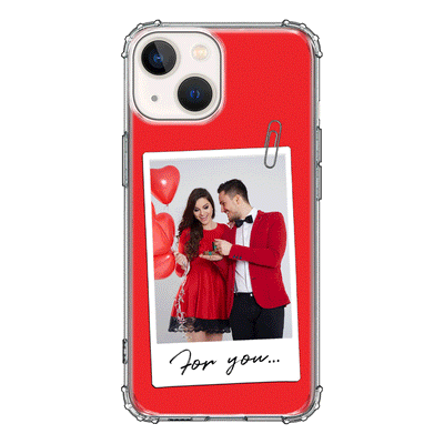 Apple iPhone 13 / Clear Classic Personalized Polaroid Photo Valentine, Phone Case - Stylizedd.com