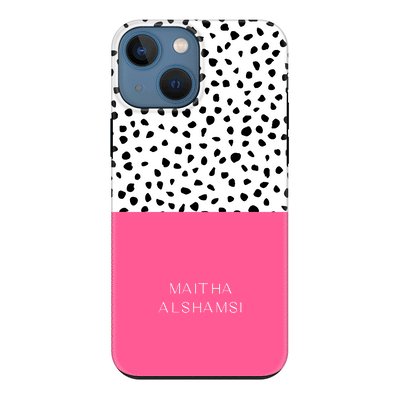 Apple iPhone 13 Mini / Tough Pro Phone Case Personalized Text Colorful Spotted Dotted, Phone Case - Stylizedd.com