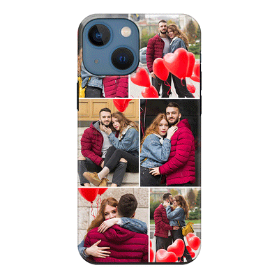 Apple iPhone 13 Mini / Tough Pro Personalised Valentine Photo Collage Grid, Phone Case - Stylizedd.com