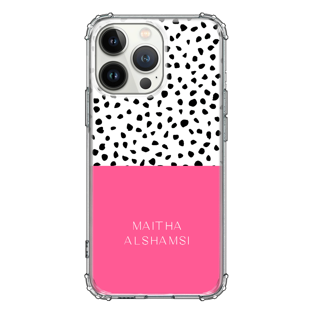 Apple iPhone 13 Pro / Clear Classic Phone Case Personalized Text Colorful Spotted Dotted, Phone Case - Stylizedd.com
