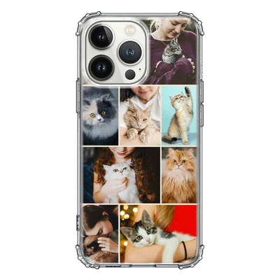 Apple iPhone 13 Pro / Clear Classic Phone Case Personalised Photo Collage Grid Pet Cat, Phone Case - Stylizedd