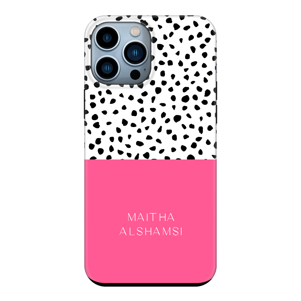 Apple iPhone 13 Pro Max / Tough Pro Phone Case Personalized Text Colorful Spotted Dotted, Phone Case - Stylizedd.com
