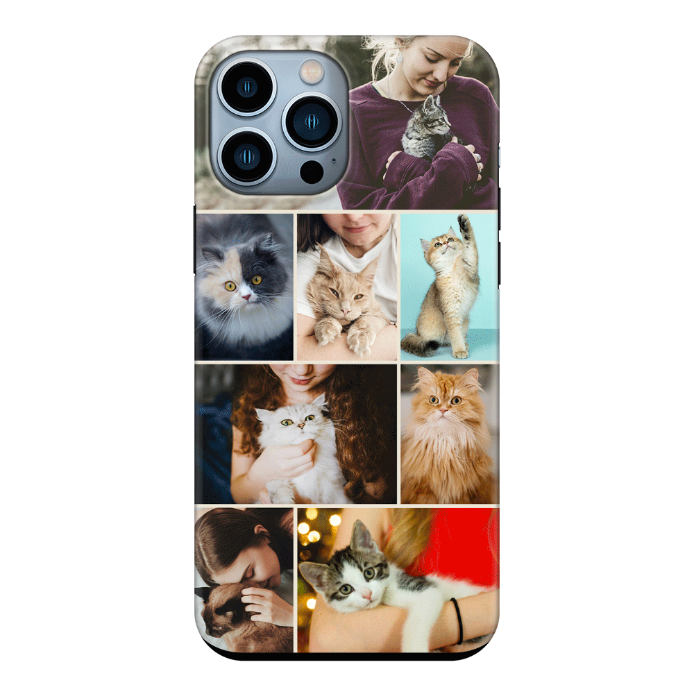 Apple iPhone 13 Pro Max / Tough Pro Phone Case Personalised Photo Collage Grid Pet Cat, Phone Case - Stylizedd