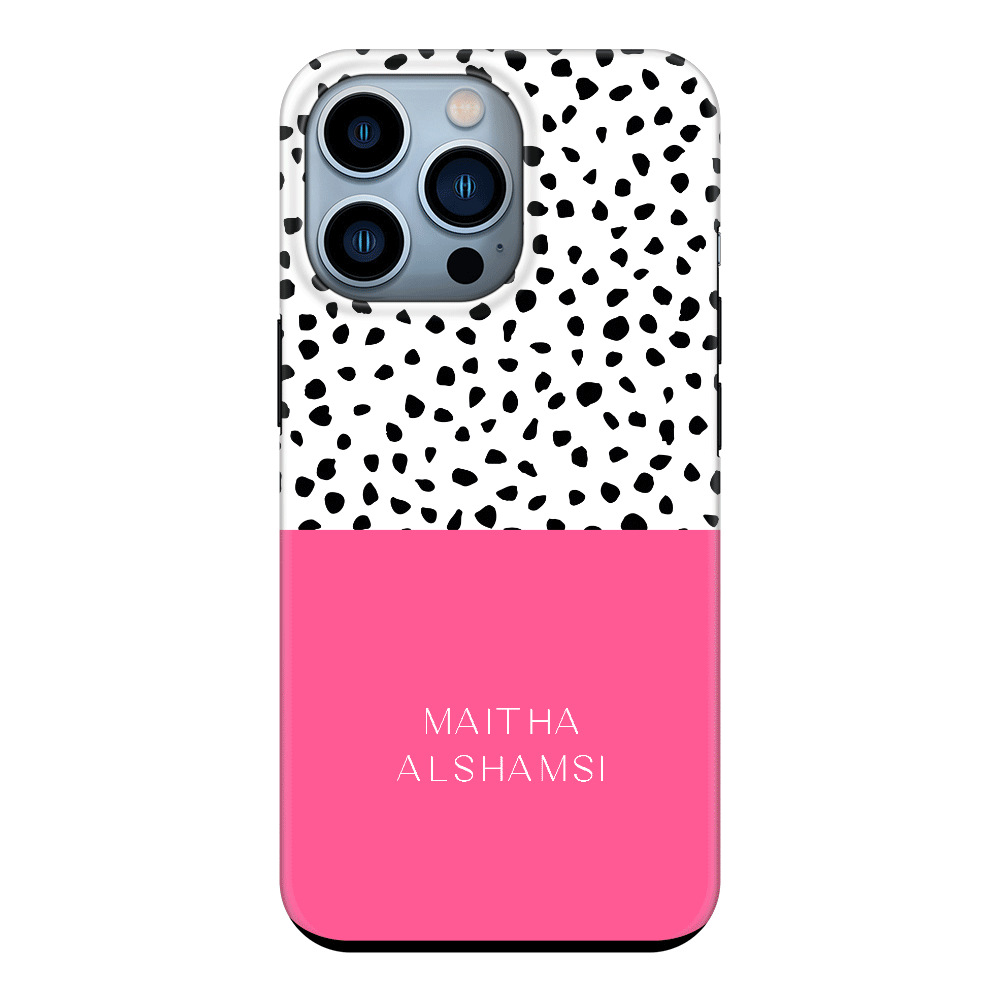 Apple iPhone 13 Pro / Tough Pro Phone Case Personalized Text Colorful Spotted Dotted, Phone Case - Stylizedd.com