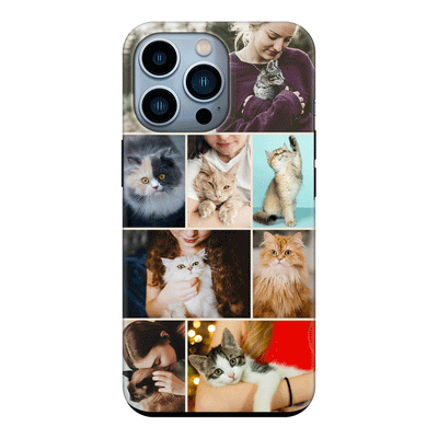 Apple iPhone 13 Pro / Tough Pro Phone Case Personalised Photo Collage Grid Pet Cat, Phone Case - Stylizedd