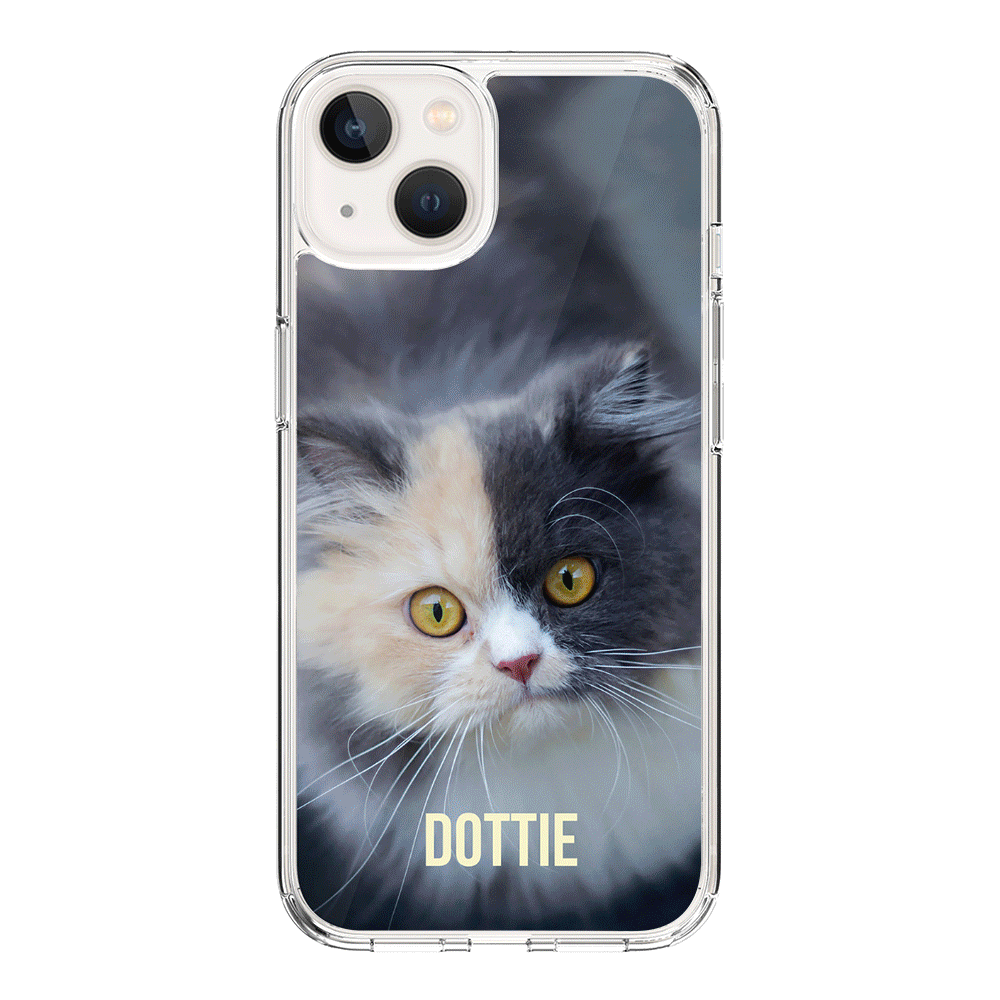 Apple iPhone 14 / Clear Classic Personalized Pet Cat, Phone Case - Stylizedd.com