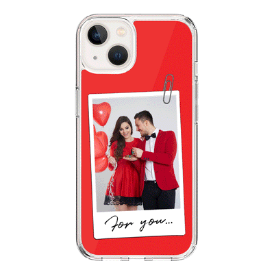 Apple iPhone 14 / Clear Classic Personalized Polaroid Photo Valentine, Phone Case - Stylizedd.com