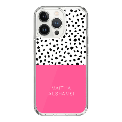 Apple iPhone 14 Pro / Clear Classic Phone Case Personalized Text Colorful Spotted Dotted, Phone Case - Stylizedd.com