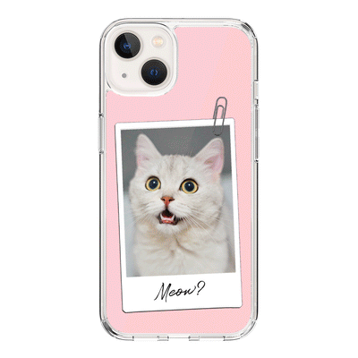 Apple iPhone 14 Plus / Clear Classic Polaroid Photo Pet Cat, Phone Case - Stylizedd.com