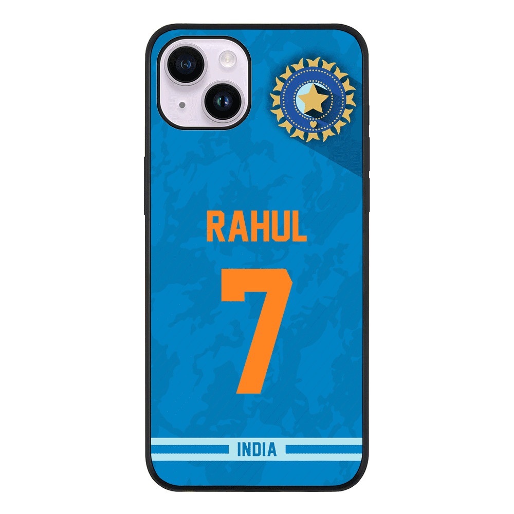 Apple iPhone 14 Plus / Rugged Black Phone Case Personalized Cricket Jersey Phone Case Custom Name & Number - Stylizedd