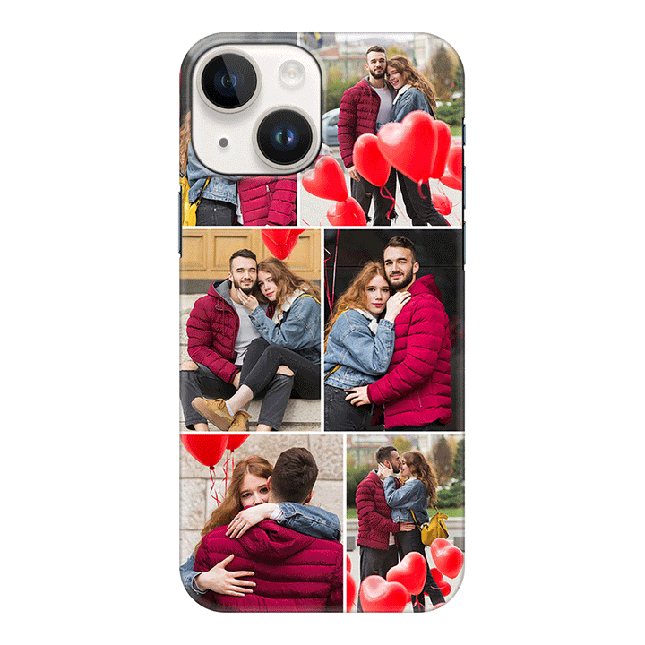 Apple iPhone 14 Plus / Snap Classic Personalised Valentine Photo Collage Grid, Phone Case - Stylizedd.com