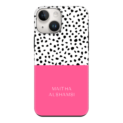Apple iPhone 14 Plus / Tough Pro Phone Case Personalized Text Colorful Spotted Dotted, Phone Case - Stylizedd.com