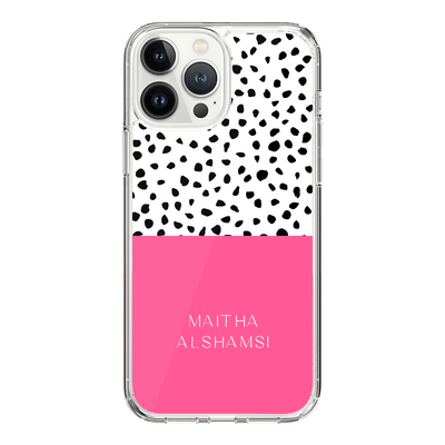 Apple iPhone 14 Pro Max / Clear Classic Phone Case Personalized Text Colorful Spotted Dotted, Phone Case - Stylizedd.com