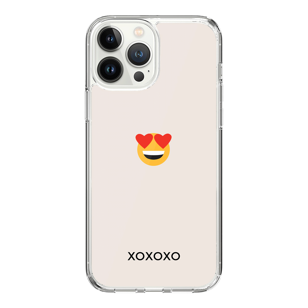 Apple iPhone 14 Pro Max / Clear Classic Phone Case Custom Text Emojis Emoticons, Phone Case - Stylizedd