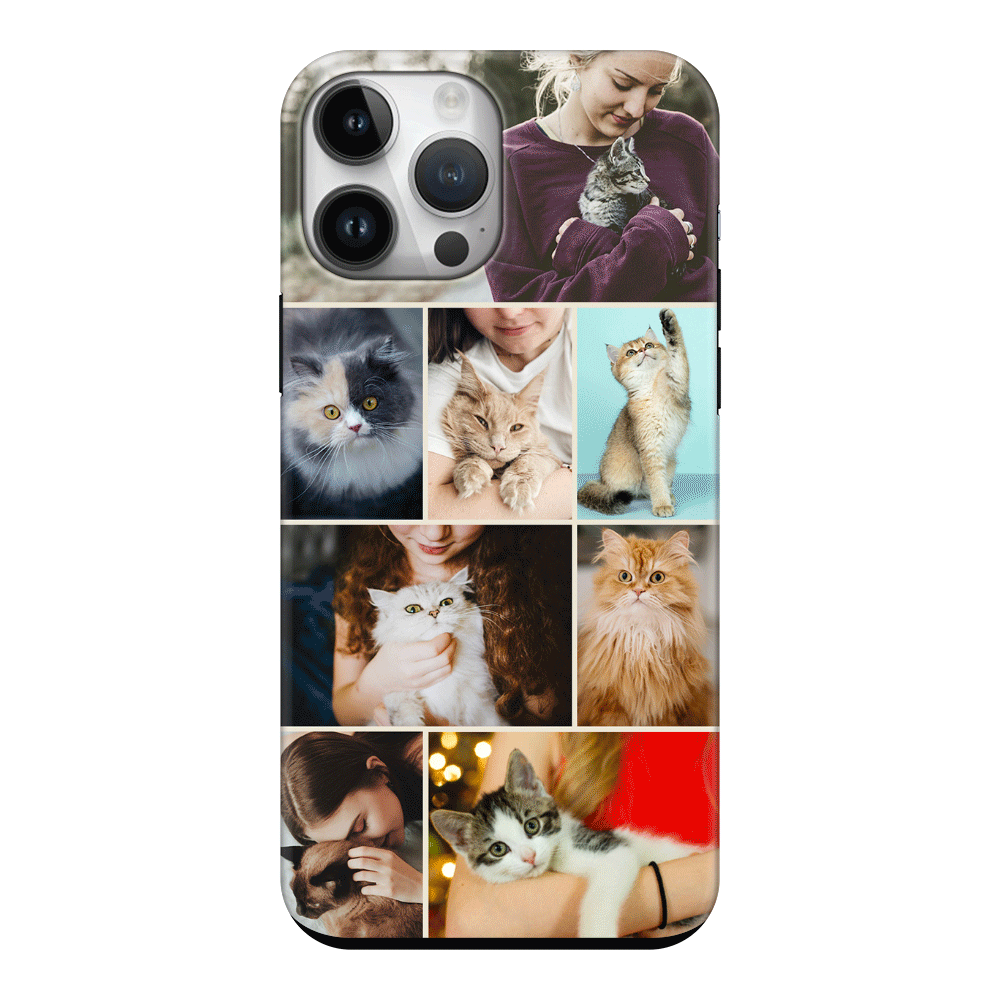 Apple iPhone 14 Pro Max / Tough Pro Phone Case Personalised Photo Collage Grid Pet Cat, Phone Case - Stylizedd