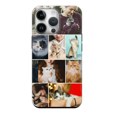 Apple iPhone 14 Pro / Tough Pro Phone Case Personalised Photo Collage Grid Pet Cat, Phone Case - Stylizedd