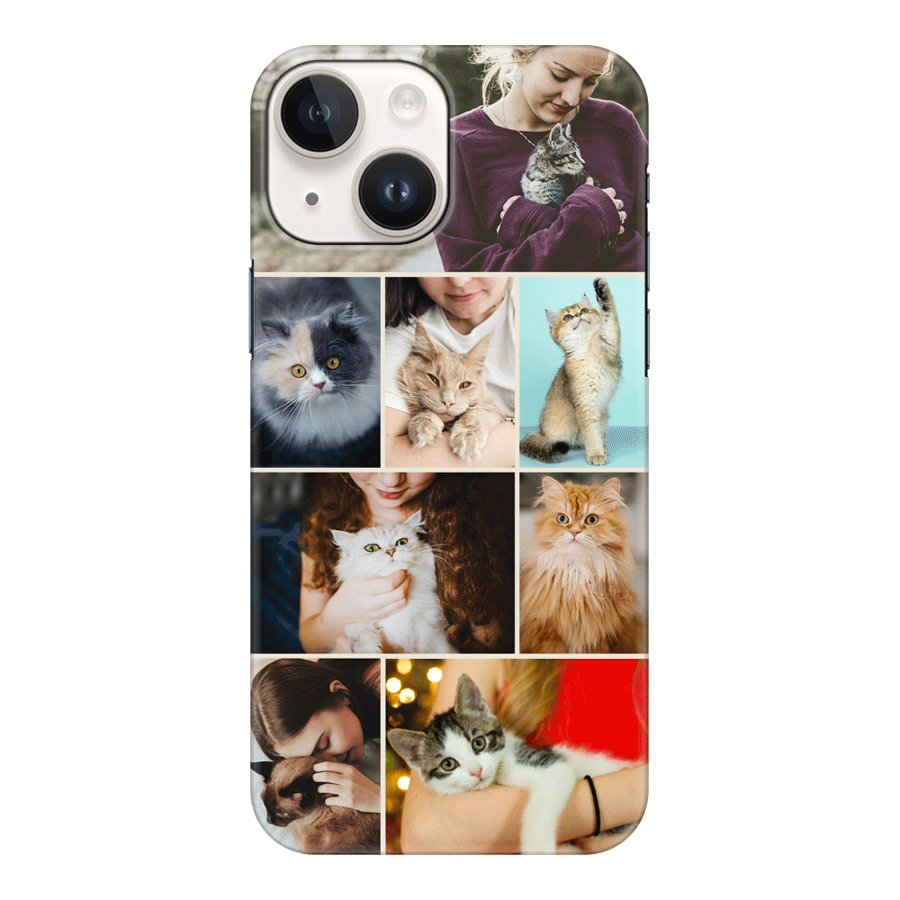 Apple iPhone 14 / Snap Classic Phone Case Personalised Photo Collage Grid Pet Cat, Phone Case - Stylizedd