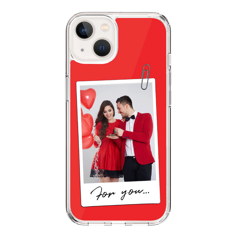 Apple iPhone 15 / Clear Classic Personalized Polaroid Photo Valentine, Phone Case - Stylizedd.com