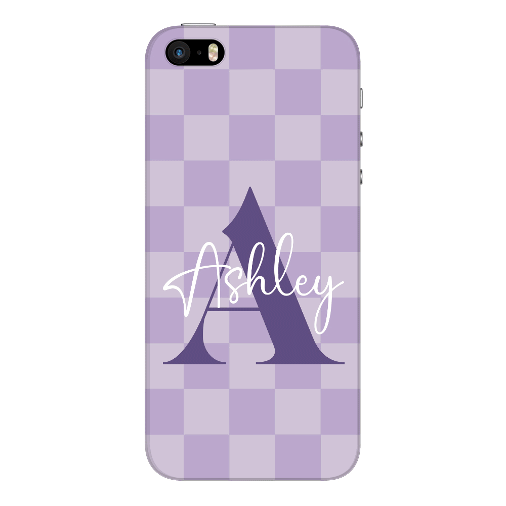 Apple iPhone 5s / 5 / SE / Snap Classic Phone Case Personalized Name Initial Monogram Checkerboard, Phone Case - Stylizedd.com