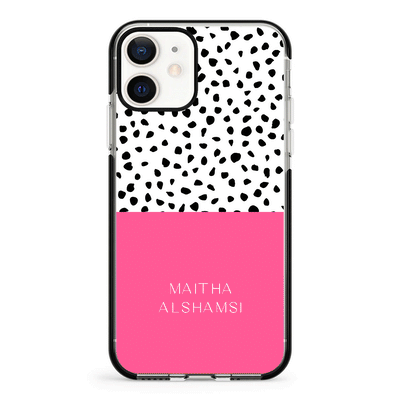 Apple iPhone 11 / Impact Pro Black Phone Case Personalized Text Colorful Spotted Dotted, Phone Case - Stylizedd.com