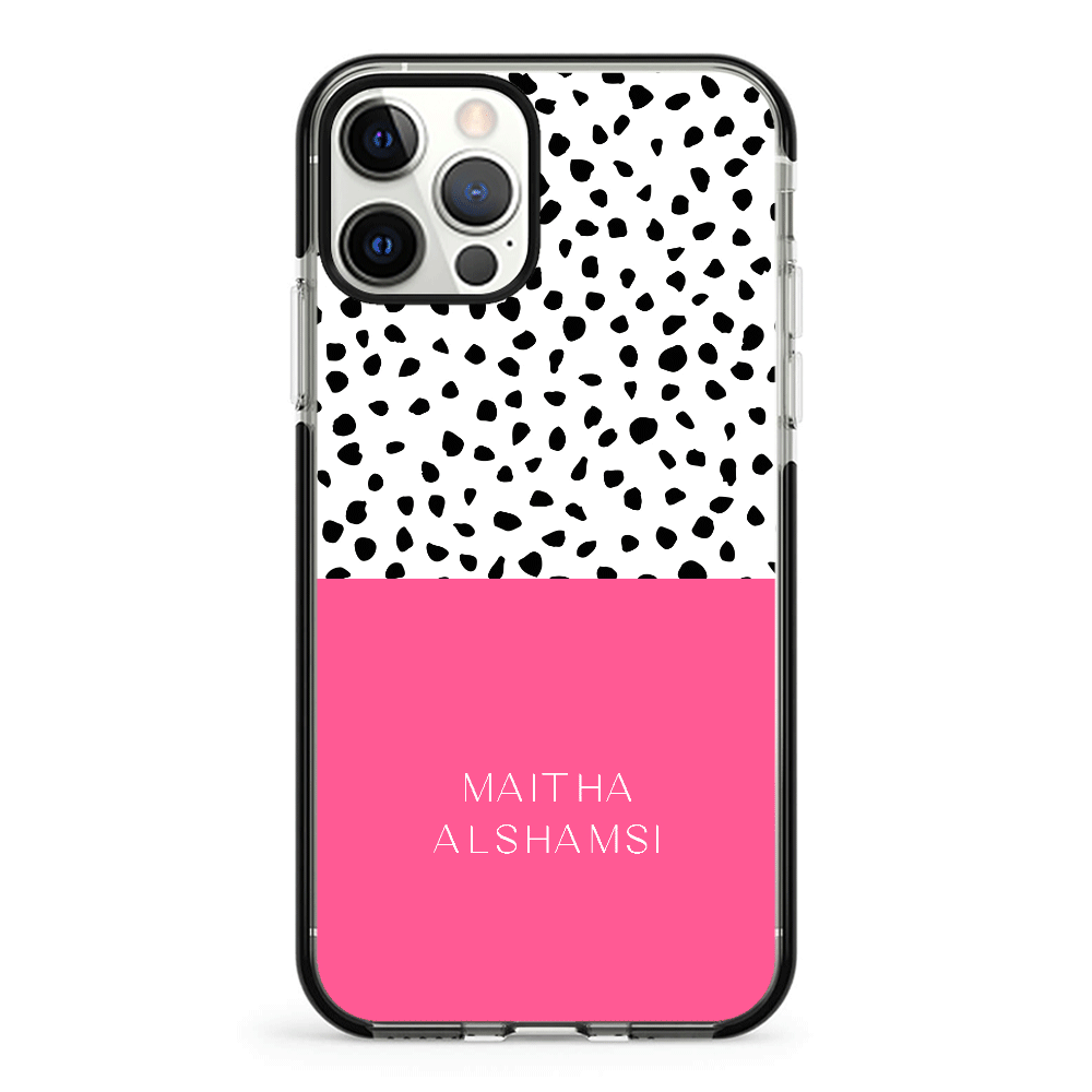 Apple iPhone 11 Pro / Impact Pro Black Phone Case Personalized Text Colorful Spotted Dotted, Phone Case - Stylizedd.com