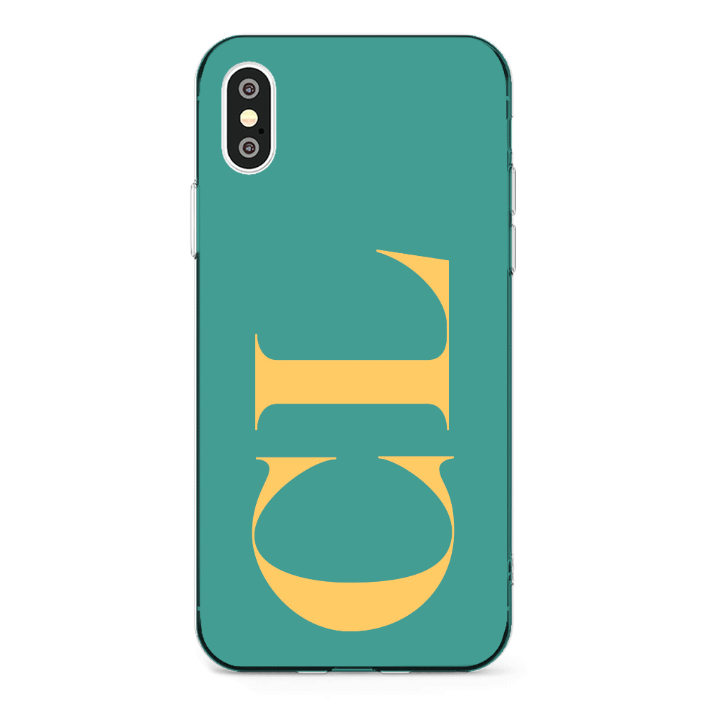 Apple iPhone X / iPhone XS / Clear Classic Phone Case Personalized Monogram Large Initial 3D Shadow Text, Phone Case - Stylizedd.com