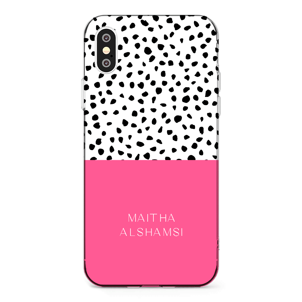 Apple iPhone X / iPhone XS / Clear Classic Phone Case Personalized Text Colorful Spotted Dotted, Phone Case - Stylizedd.com