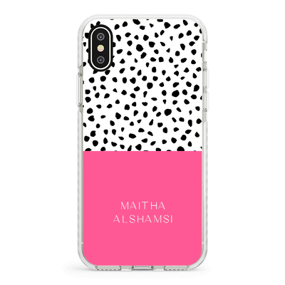 Apple iPhone X / iPhone XS / Impact Pro White Phone Case Personalized Text Colorful Spotted Dotted, Phone Case - Stylizedd.com