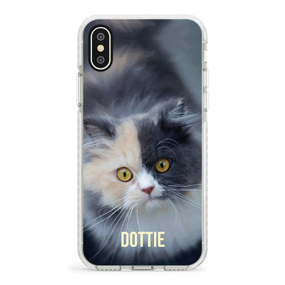 Apple iPhone X / iPhone XS / Impact Pro White Personalized Pet Cat, Phone Case - Stylizedd.com