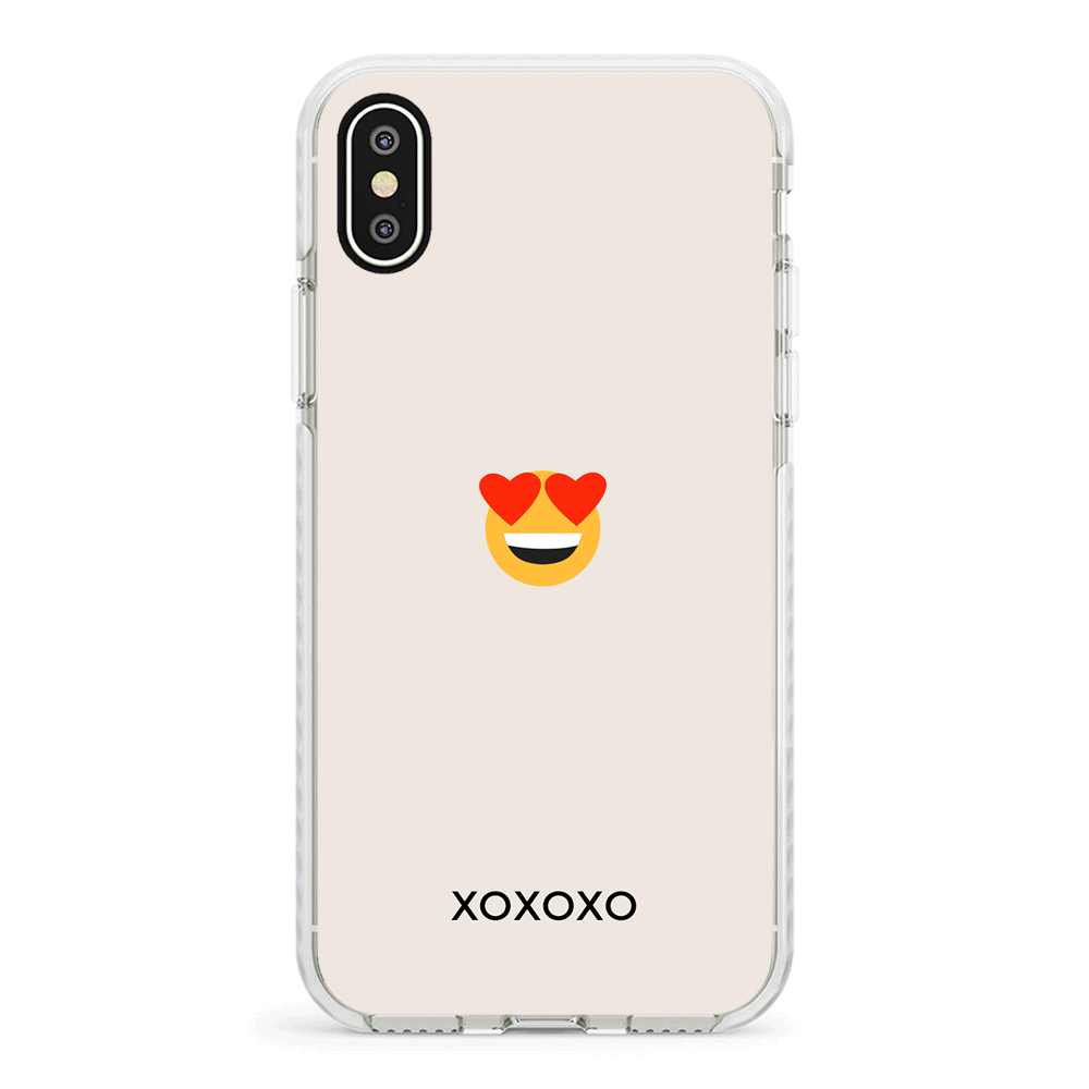 Apple iPhone X / iPhone XS / Impact Pro White Phone Case Custom Text Emojis Emoticons, Phone Case - Stylizedd