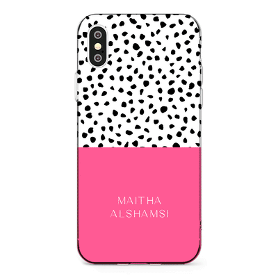 Apple iPhone XS MAX / Clear Classic Phone Case Personalized Text Colorful Spotted Dotted, Phone Case - Stylizedd.com