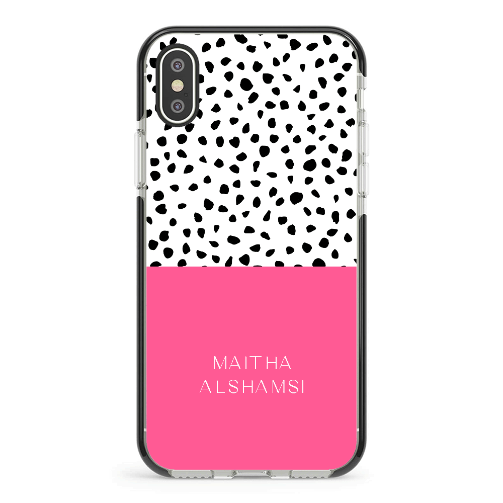 Apple iPhone XS MAX / Impact Pro Black Phone Case Personalized Text Colorful Spotted Dotted, Phone Case - Stylizedd.com