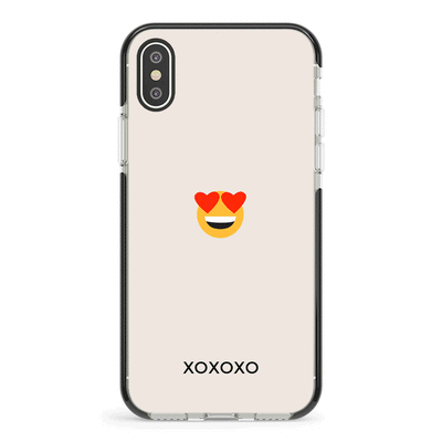 Apple iPhone XS MAX / Impact Pro Black Phone Case Custom Text Emojis Emoticons, Phone Case - Stylizedd