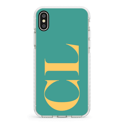 Apple iPhone XS MAX / Impact Pro White Phone Case Personalized Monogram Large Initial 3D Shadow Text, Phone Case - Stylizedd.com