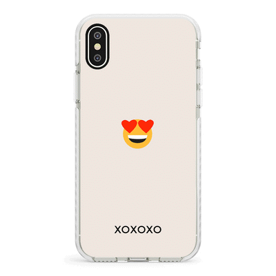 Apple iPhone XS MAX / Impact Pro White Phone Case Custom Text Emojis Emoticons, Phone Case - Stylizedd