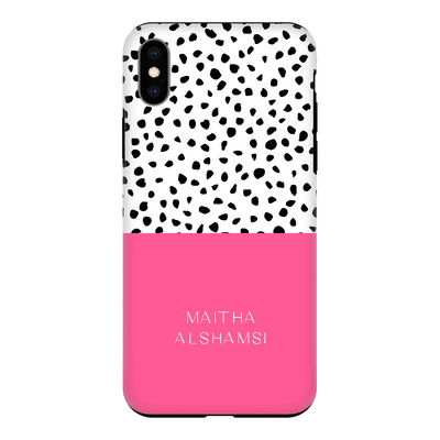 Apple iPhone XS MAX / Tough Pro Phone Case Personalized Text Colorful Spotted Dotted, Phone Case - Stylizedd.com