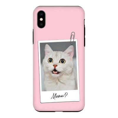 Apple iPhone XS MAX / Tough Pro Polaroid Photo Pet Cat, Phone Case - Stylizedd.com