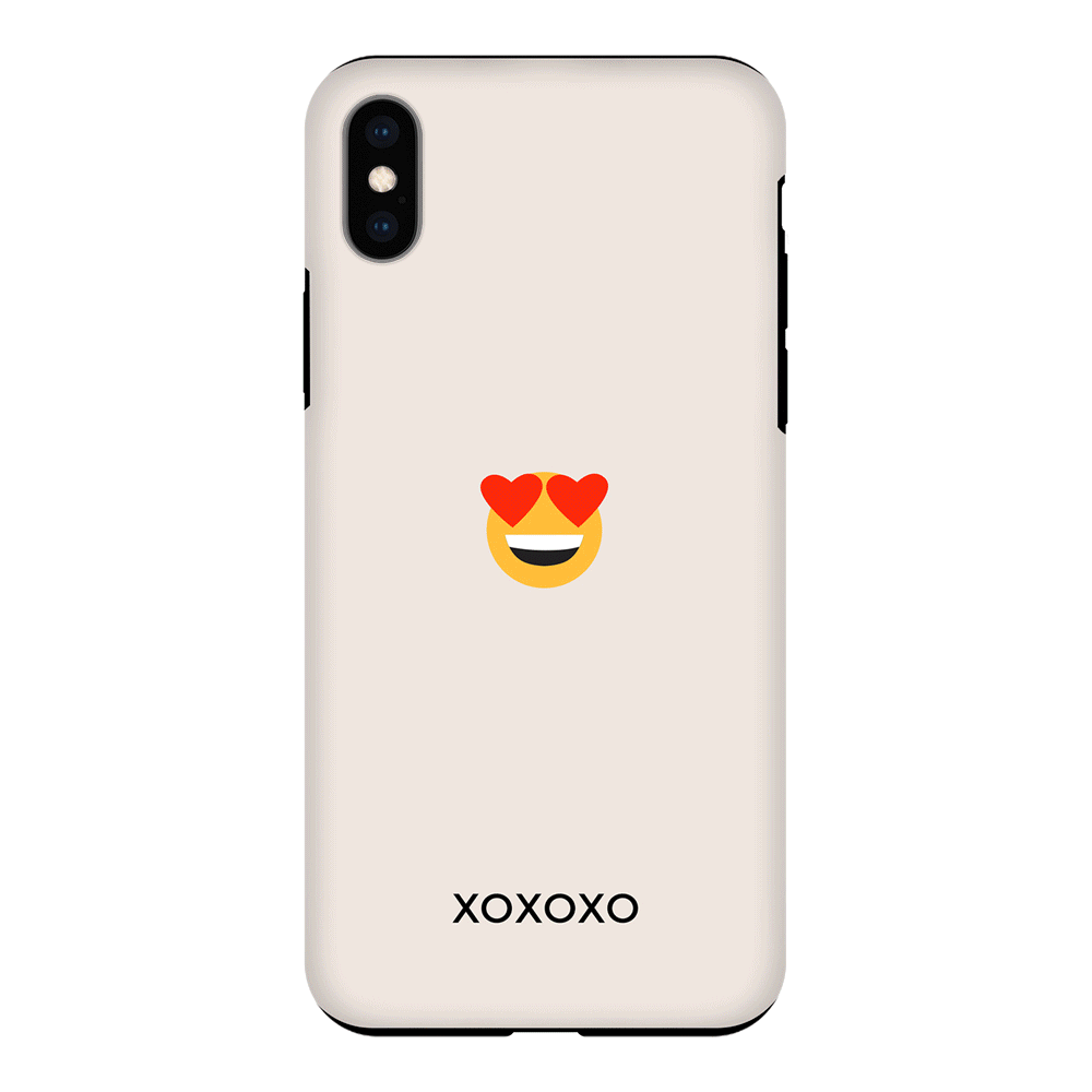 Apple iPhone XS MAX / Tough Pro Phone Case Custom Text Emojis Emoticons, Phone Case - Stylizedd
