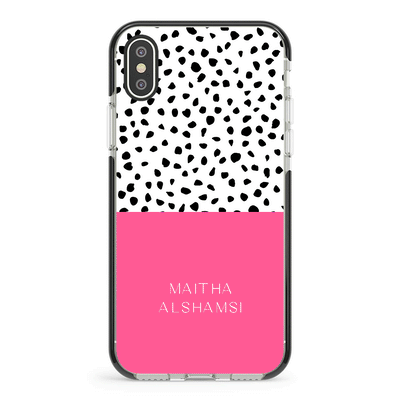 Apple iPhone XR / Impact Pro Black Phone Case Personalized Text Colorful Spotted Dotted, Phone Case - Stylizedd.com