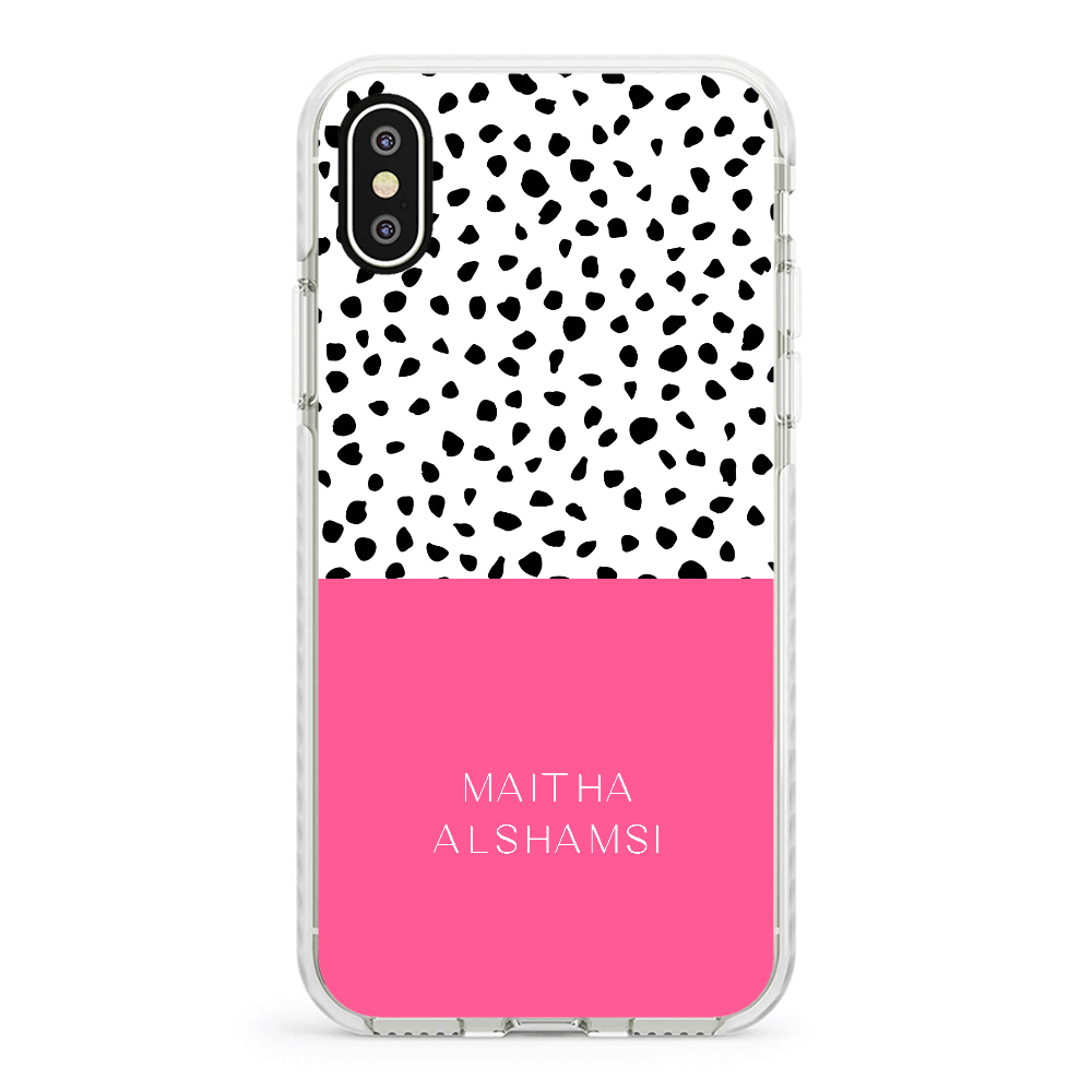 Apple iPhone XR / Impact Pro White Phone Case Personalized Text Colorful Spotted Dotted, Phone Case - Stylizedd.com
