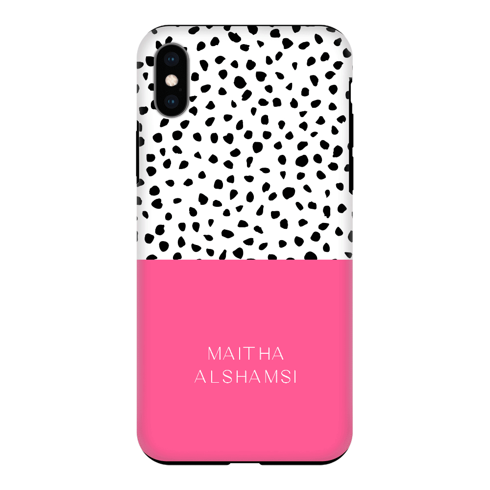 Apple iPhone XR / Tough Pro Phone Case Personalized Text Colorful Spotted Dotted, Phone Case - Stylizedd.com