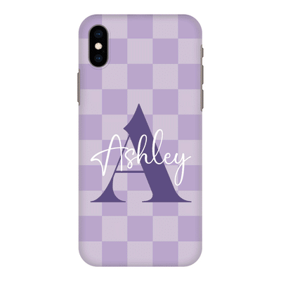 Apple iPhone X / iPhone XS / Snap Classic Phone Case Personalized Name Initial Monogram Checkerboard, Phone Case - Stylizedd.com