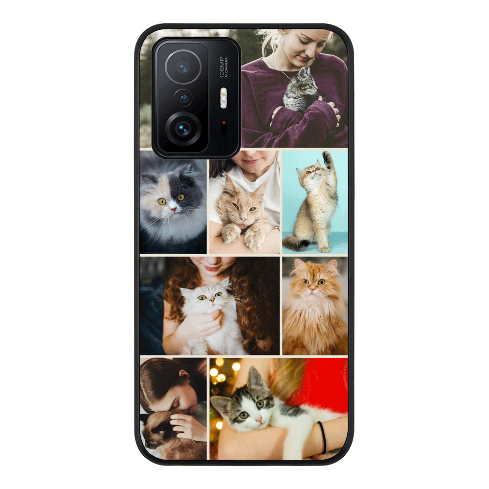Xiaomi 11T Pro 5G / Rugged Black Phone Case Personalised Photo Collage Grid Pet Cat, Phone Case - Xiaomi - Stylizedd