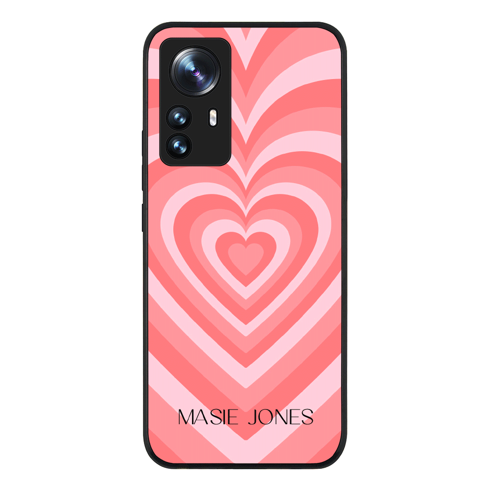 Xiaomi 12X Rugged Black Personalized Name Retro Hearts, Phone Case - Xiaomi - Stylizedd.com