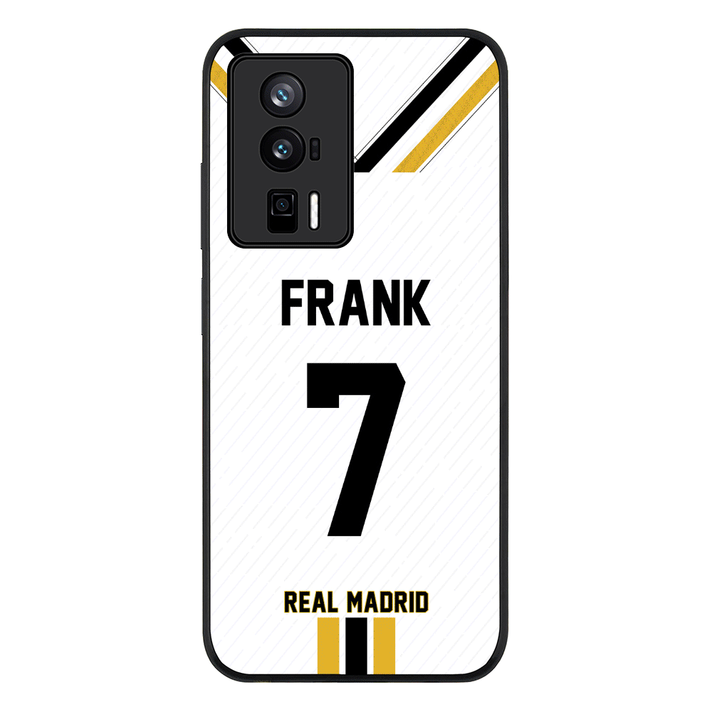 Personalized Football Clubs Jersey Phone Case Custom Name & Number - Poco - F5 Pro 5G / Rugged Black