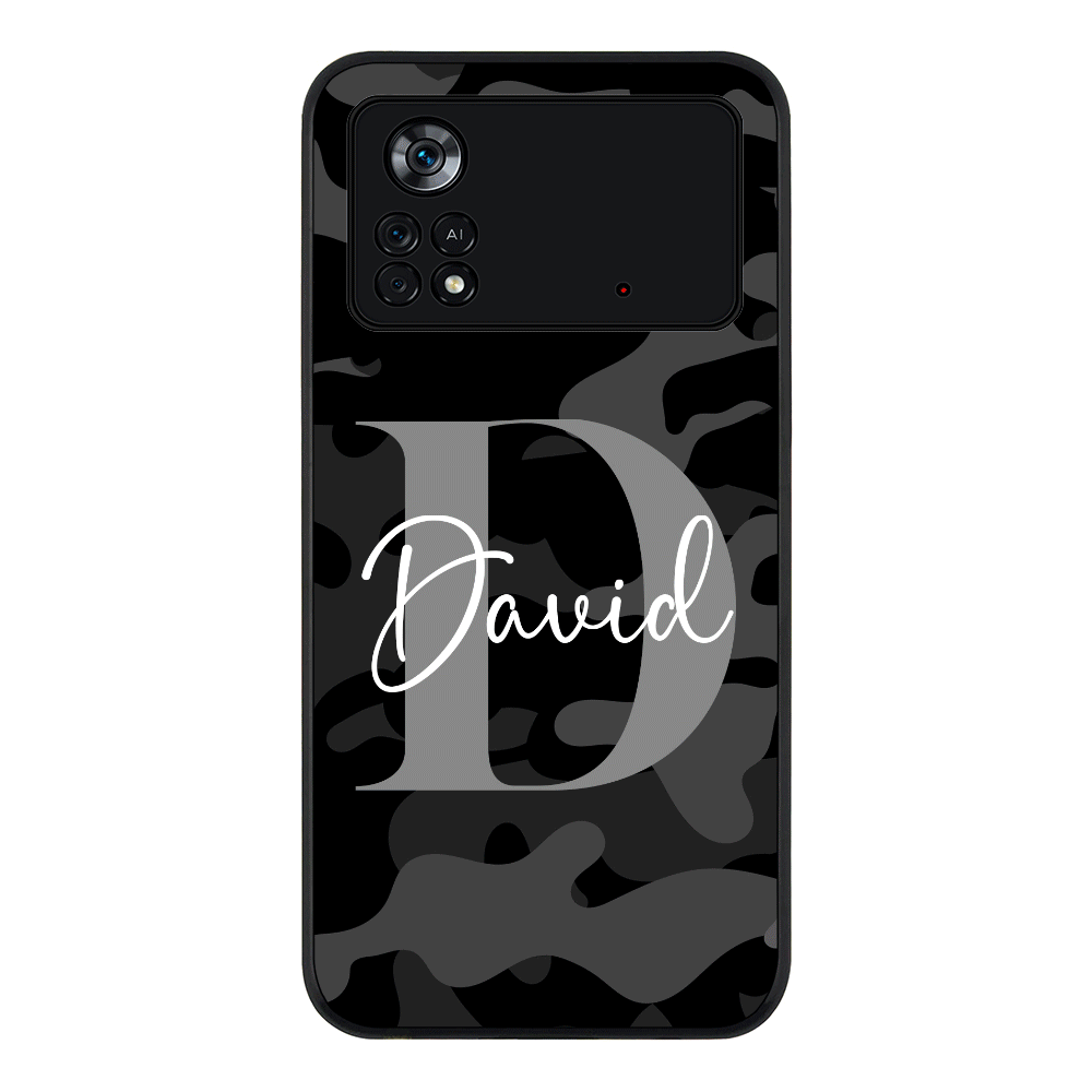 Poco M4 Pro 4G / Rugged Black Personalized Name Camouflage Military Camo Phone Case, Stylizedd.com in Dubai Sharjah UAE UK  