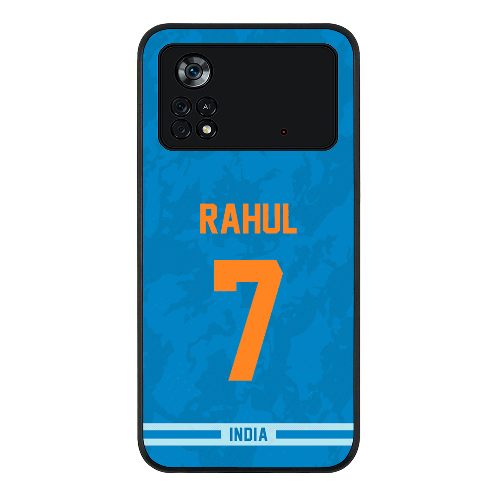 Poco M4 Pro 4G / Rugged Black Personalized Cricket Jersey Phone Case Custom Name & Number - Stylizedd.com